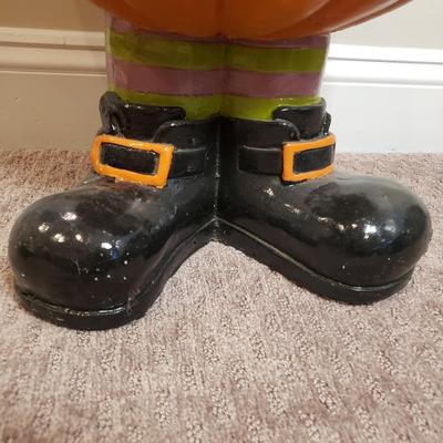 LOT 133B: Ceramic Cauldron Bowl & Standing Jack O Lantern for Candy, Plants or Decoration