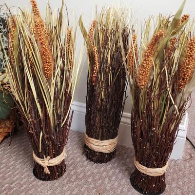 LOT 134B: Fall/Halloween Decor-Jack O Lantern, Wreaths, Burlap Banner & More