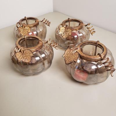 LOT 135B: Large Assortment of Fall Themed Decor; Centerpieces, Floral Arrangements, Candle Holders & More