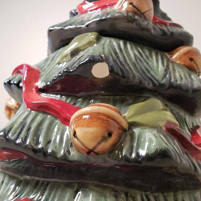 LOT 137B: Ceramic Cookie Jars-Snowman & Christmas Tree