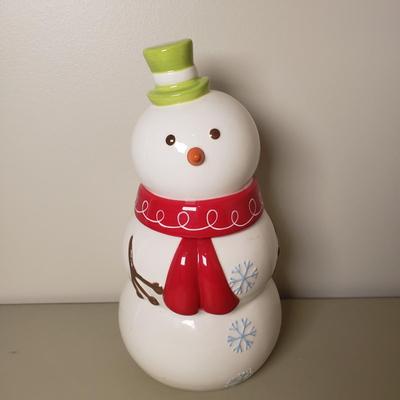LOT 137B: Ceramic Cookie Jars-Snowman & Christmas Tree