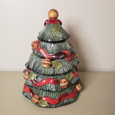 LOT 137B: Ceramic Cookie Jars-Snowman & Christmas Tree