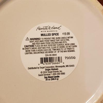 LOT 140B: Decorative Brass/Glass Candle Holders with Assorted Scented Candles