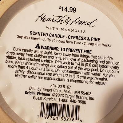 LOT 140B: Decorative Brass/Glass Candle Holders with Assorted Scented Candles