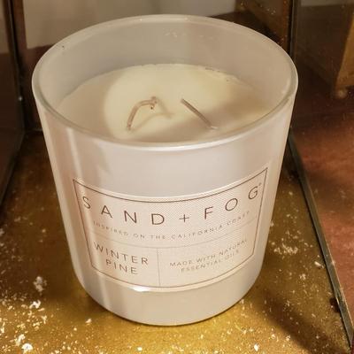 LOT 140B: Decorative Brass/Glass Candle Holders with Assorted Scented Candles