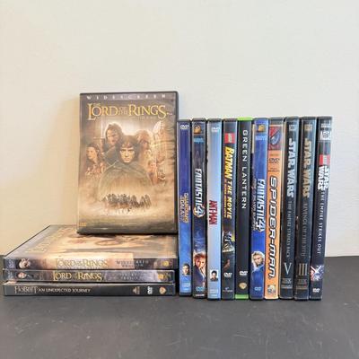 LOT 144F: DVD Collection: Star Wars, LOTR, Fantastic 4 & More