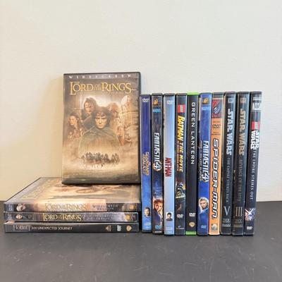 LOT 144F: DVD Collection: Star Wars, LOTR, Fantastic 4 & More
