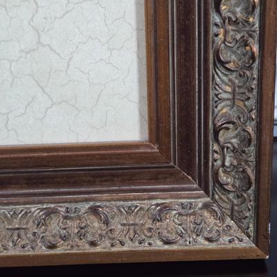 LOT 164Y: Large Framed Floral Print and Lidded Glass Apothecary Jar