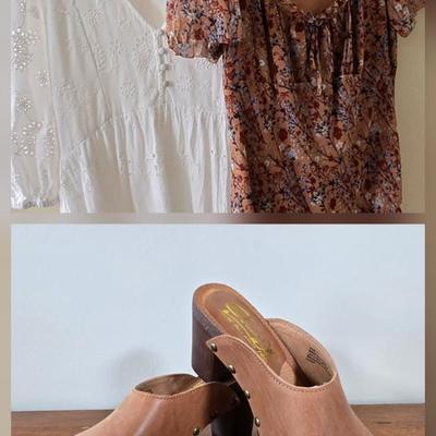 LOT 169W: Two Summer Dresses with Matching Pair of Clog Mule