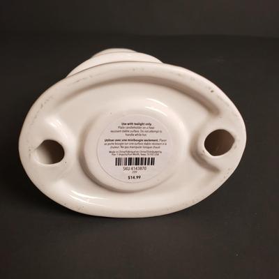 LOT 181B: White & Silver Holiday/Winter Decor; Tea Light Holders & More