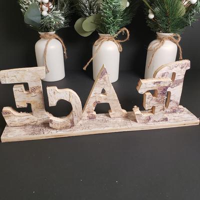 LOT 182B: Holiday/Winter Decor; Embossed Mercury Glass Trees, Artificial Floral Arrangements & More