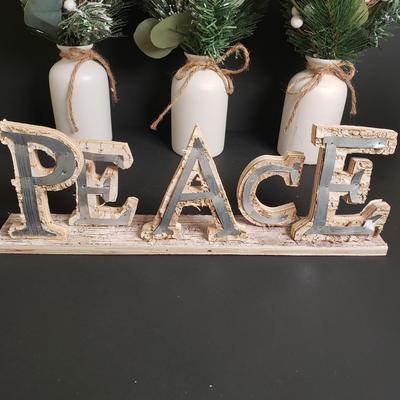 LOT 182B: Holiday/Winter Decor; Embossed Mercury Glass Trees, Artificial Floral Arrangements & More