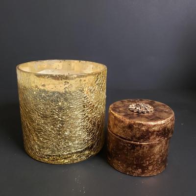 LOT 183B: Gilded Holiday Decor; Bottle Brush Trees, Lighted & Mercury Glass Style Trees, Decorative Candles & More