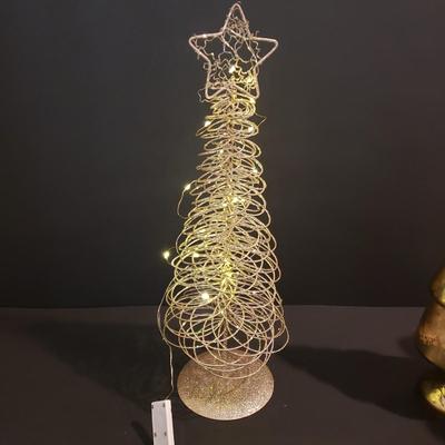 LOT 183B: Gilded Holiday Decor; Bottle Brush Trees, Lighted & Mercury Glass Style Trees, Decorative Candles & More