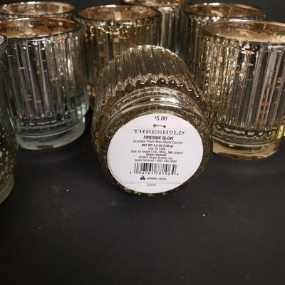 LOT 186B: Decorative Candle Assortment; Large Selection of Candle Rings, Mercury Glass Candle Holders, Lots of Electric Tea Lights &...