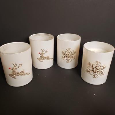 LOT 186B: Decorative Candle Assortment; Large Selection of Candle Rings, Mercury Glass Candle Holders, Lots of Electric Tea Lights &...