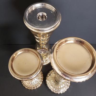 LOT 186B: Decorative Candle Assortment; Large Selection of Candle Rings, Mercury Glass Candle Holders, Lots of Electric Tea Lights &...