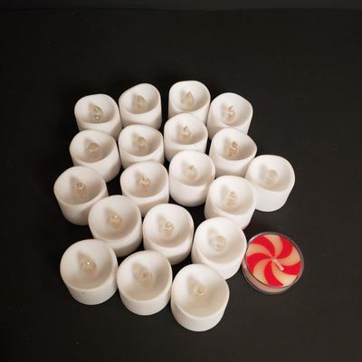 LOT 186B: Decorative Candle Assortment; Large Selection of Candle Rings, Mercury Glass Candle Holders, Lots of Electric Tea Lights &...