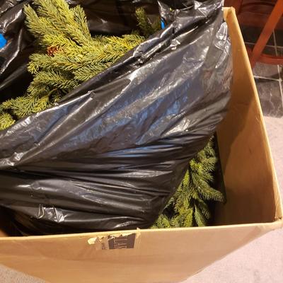 LOT 188B: Huge Box Full of Pine Garland with Mini Pinecones