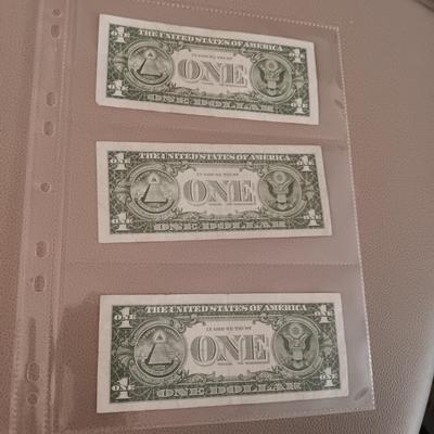 3 SILVER CERTIFICATE DOLLAR BILLS