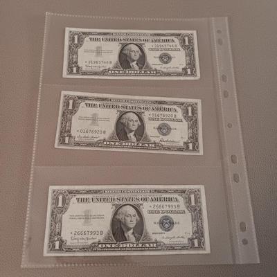 3 SILVER CERTIFICATE DOLLAR BILLS