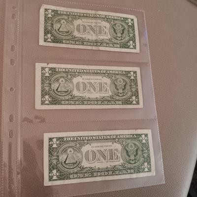 3 SILVER CERTIFICATE DOLLAR BILLS