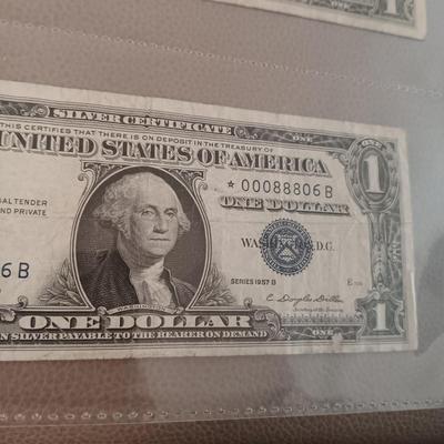 3 SILVER CERTIFICATE DOLLAR BILLS