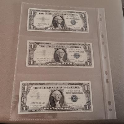 3 SILVER CERTIFICATE DOLLAR BILLS