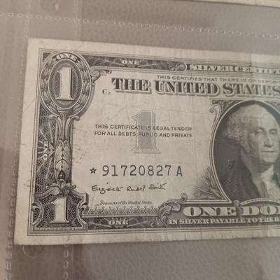 6 SILVER CERTIFICATE DOLLAR BILLS