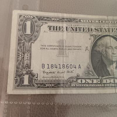 6 SILVER CERTIFICATE DOLLAR BILLS