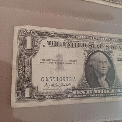6 SILVER CERTIFICATE DOLLAR BILLS