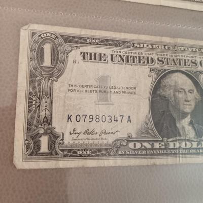 6 SILVER CERTIFICATE DOLLAR BILLS