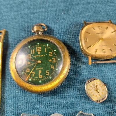 Sale Photo Thumbnail #196: This auction lot is for TIme Pieces - Pieces and Parts. This grouping is a selection of watch parts - perfect for Steam Punk creations, unusual art or actual watch repair.  Have fun with this one.
