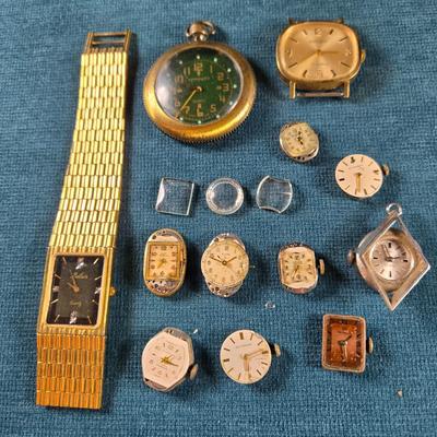 Sale Photo Thumbnail #195: This auction lot is for TIme Pieces - Pieces and Parts. This grouping is a selection of watch parts - perfect for Steam Punk creations, unusual art or actual watch repair.  Have fun with this one.
