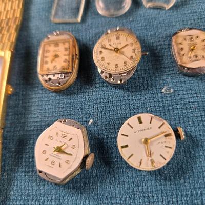 Sale Photo Thumbnail #199: This auction lot is for TIme Pieces - Pieces and Parts. This grouping is a selection of watch parts - perfect for Steam Punk creations, unusual art or actual watch repair.  Have fun with this one.