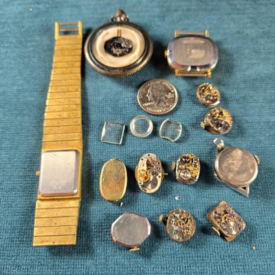 Sale Photo Thumbnail #194: This auction lot is for TIme Pieces - Pieces and Parts. This grouping is a selection of watch parts - perfect for Steam Punk creations, unusual art or actual watch repair.  Have fun with this one.