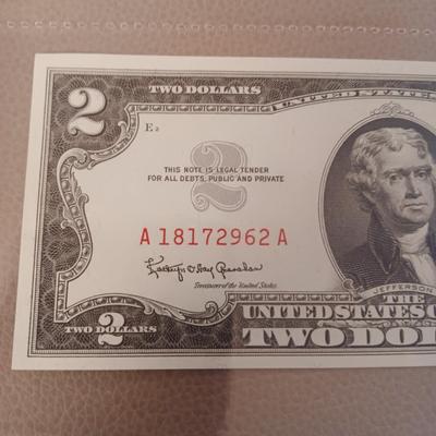 SEQUENTIAL RED SEAL TWO DOLLAR BILLS