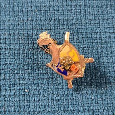 Sale Photo Thumbnail #203: This auction lot is for a Knights of Pythias Circa 1880 Pin. This is a very small Knights of Pythias Pin from 1880.  It is Gold and Enamel.  It is missing the pin arm in the back.  The Knights of Pythias is a fraternal organization and secret society foun