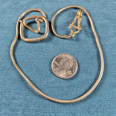 Sale Photo Thumbnail #207: This auction lot is for a Vintage Watch Fob Chain. This is a very nice gold-tone watch fob chain.  It measures about 16-inches long with a snake style design.  Here's one if you need one!