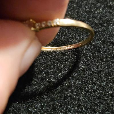 3 Diamond Ring Lot Gold Silver | Marked 14Kt on Buckle and 925 CZ on Double Rings