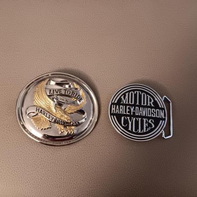 2 HARLEY-DAVIDSON BELT BUCKLES