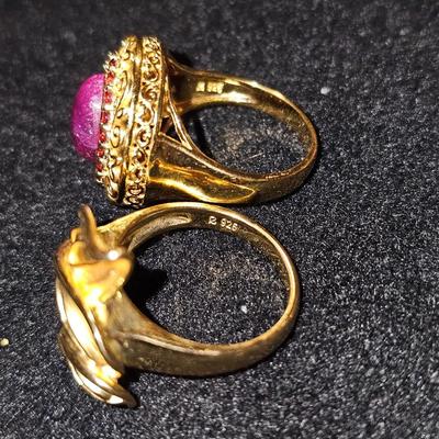Gold over Sterling Silver Diamond Ring Lot | Marked 925