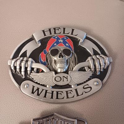 "HELL ON WHEELS"AND HARLEY-DAVIDSON BELT BUCKLES