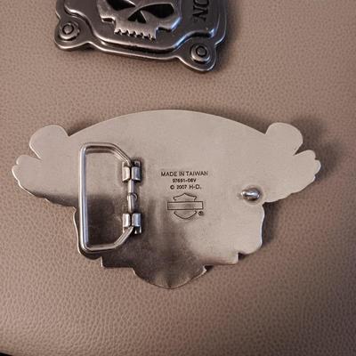 2 HARLEY-DAVIDSON BELT BUCKLES