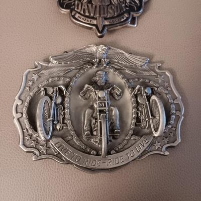2 HARLEY-DAVIDSON BELT BUCKLES