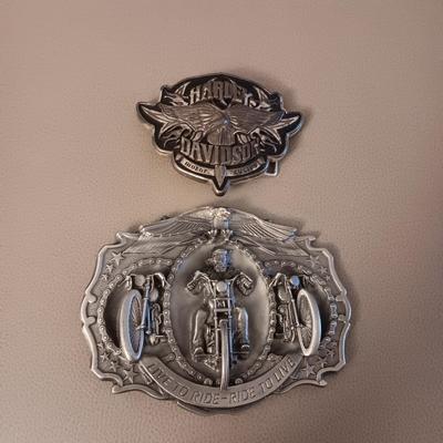 2 HARLEY-DAVIDSON BELT BUCKLES