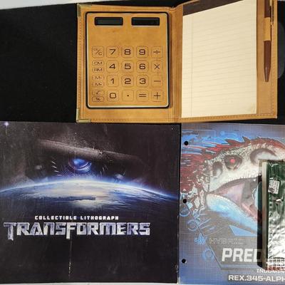 Sale Photo Thumbnail #365: Transformers Collectible Lithograph Dreamworks & Leather Notepad w/ Calculator lot