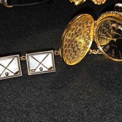 Black Hills Gold Rushmore Pocket Watch | Mother of Pearl Golf Cufflinks