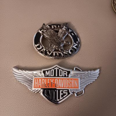 2 HARLEY-DAVIDSON BELT BUCKLES