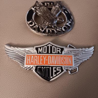 2 HARLEY-DAVIDSON BELT BUCKLES